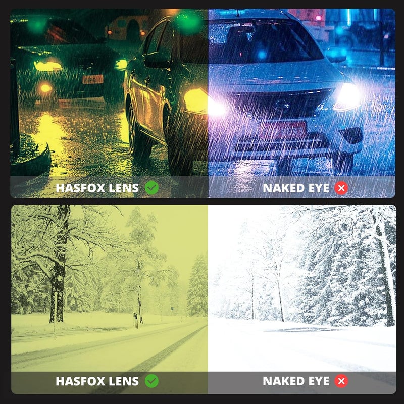 HASFOX Store Night Vision Driving Glasses for Women Men, Yellow Anti Glare Polarized Cateye Night Time Glasses UV Protection H8093 - Image 4